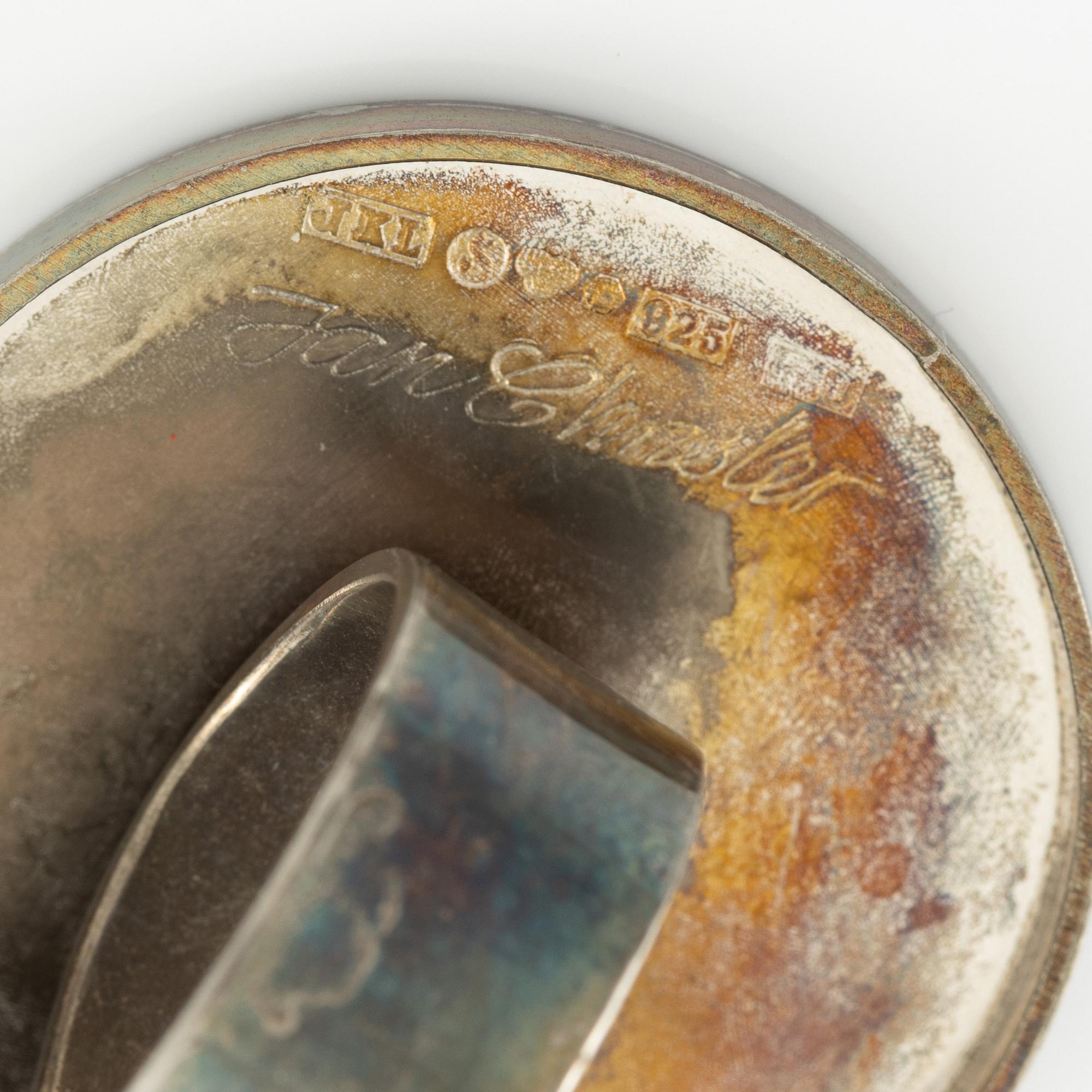 Jan-Christer Lundqvist, ring, silver with enamel, Skövde 1991.