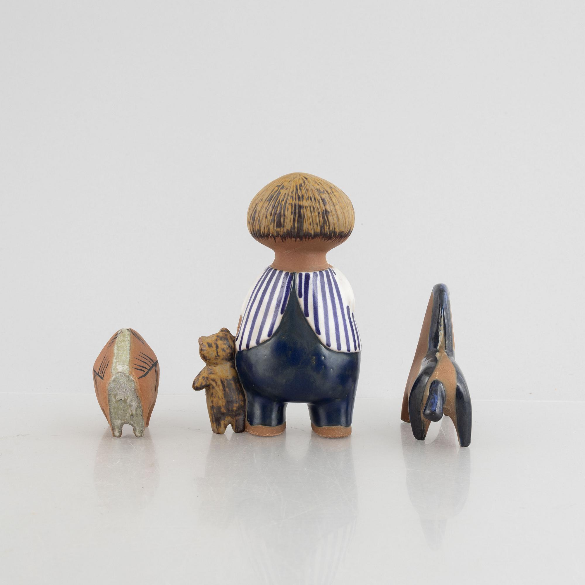 Lisa Larson, figuriner, 3 st, Gustavsberg.