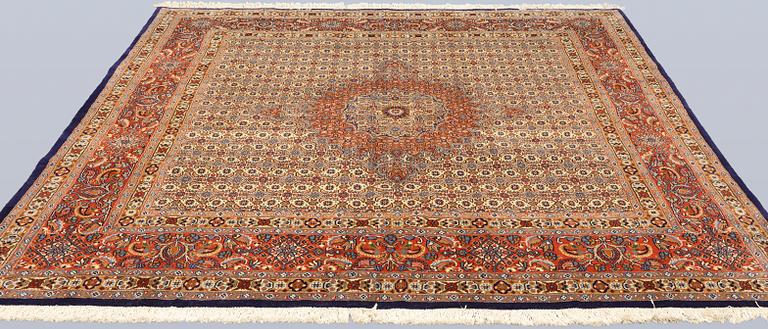 A part silk Moud carpet, c. 223 x 216 cm.