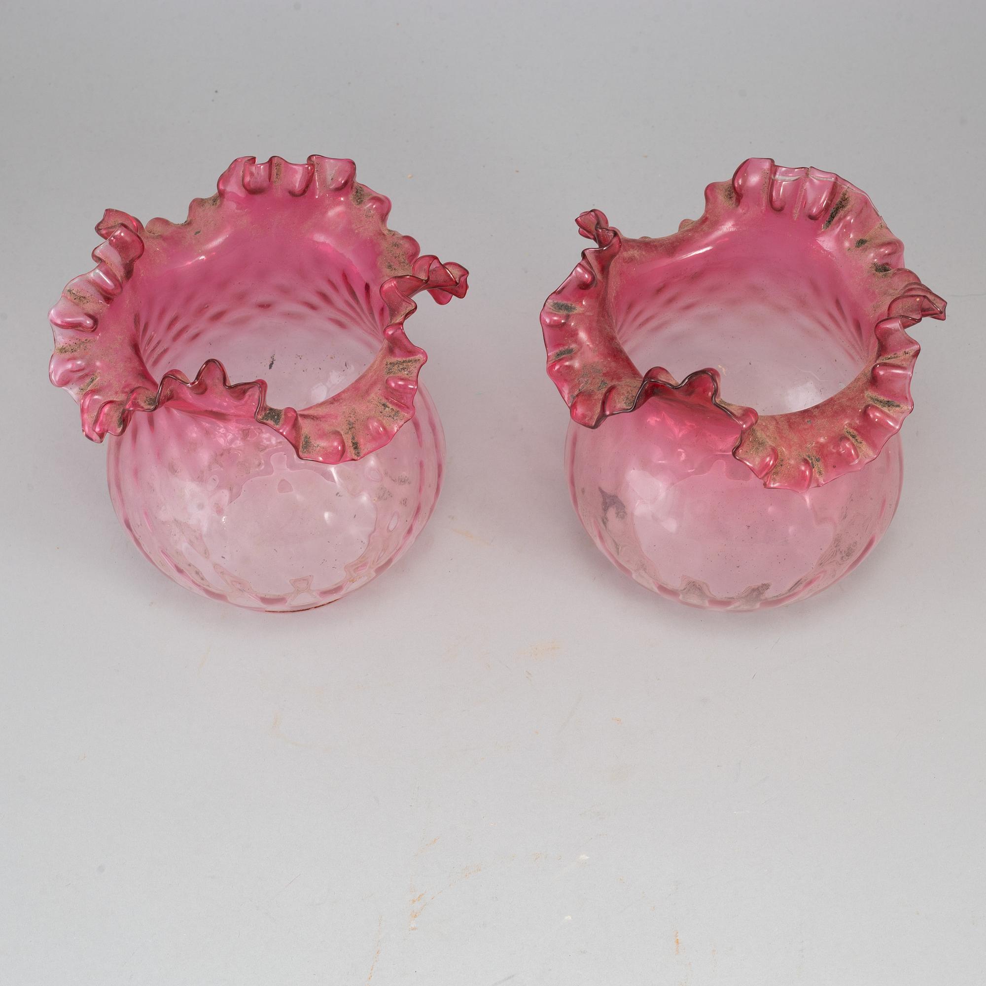 Two glass shades, late 19th century.