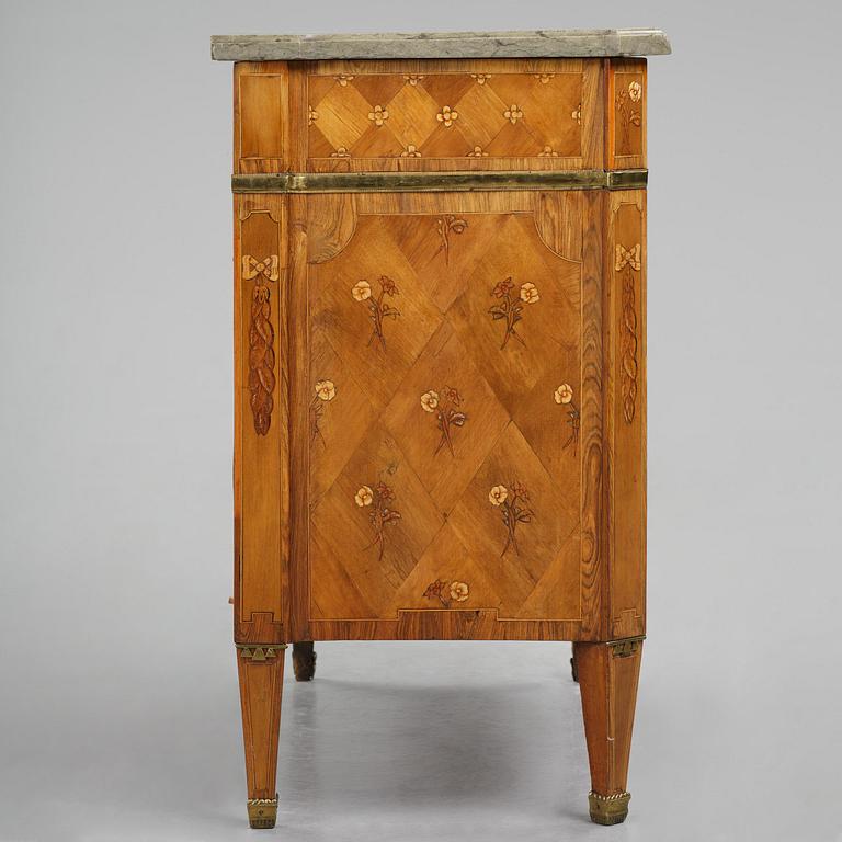A Gustavian marquetry commode by J. Hultsten (master in Stockholm 1773-94).