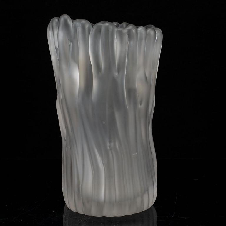 TAPIO WIRKKALA, a "Jäkälä / Lichen" mould-blown acid frosted glass vase, Iittala, Finland 1950's.