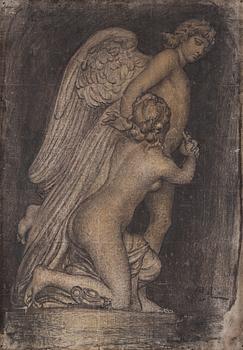 619. Carl Larsson, 'Amor och Psyche' (Cupid and Psyche) - study for the fresco 'Bildhuggarkonsten'.