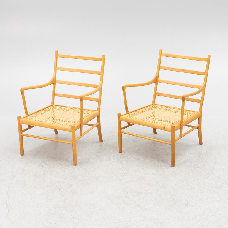 Ole Wanscher, a pair of 'Colonial Chair PJ 149' armchairs, Poul Jeppesen, Denmark.