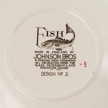Matservis, 15 delar, flintgods, "Fish" Johnson Bros.