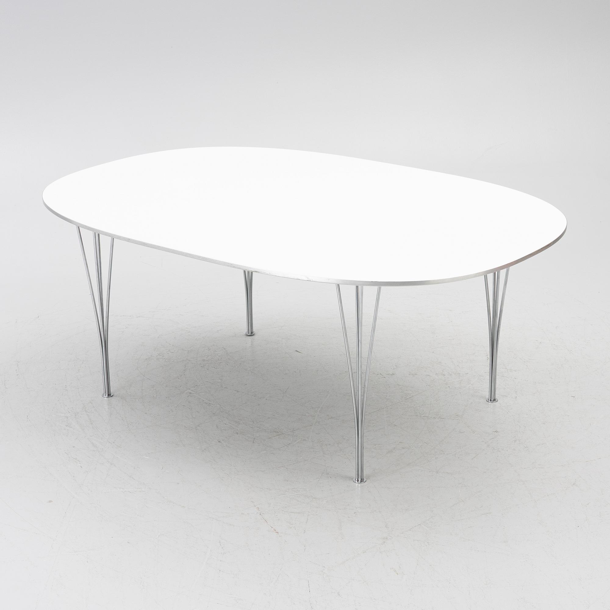 Bruno Mathsson, & Piet Hein, a dining table, 'Superellipse', Fritz Hansen, Denmark, 1996.