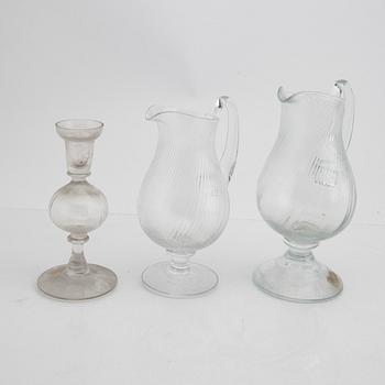 Signe Persson-Melin, a set of two decanters and a vase Hovamantorp 1960/70s.