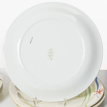 Stig Lindberg, twelve 'Löja' plates, Gustavsberg.