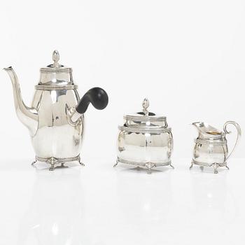 Berndt Erlandsson, a three-piece Empire style silver coffee service, Kristianstad, 1917.