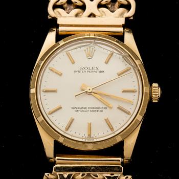 ARMBANDSUR, herr, Rolex Oyster Perpetual, 18 k guld. Vikt inkl urverk ca 120 g.