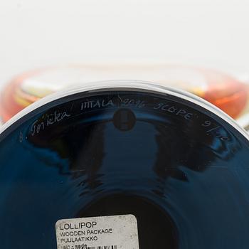 Oiva Toikka, skulptur, "Lollipop", signerad Oiva Toikka Iittala 2016 Scope 2016 9/100.