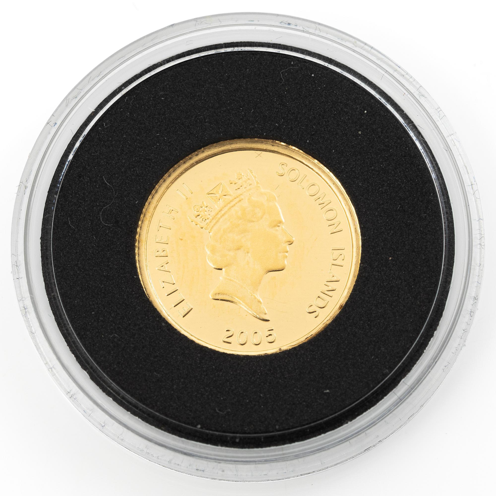 Guldmynt, 24 k, "John Lennon", 10 Solomon dollars, 2005.