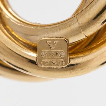 A pair of 18K gold earrings, Italy.