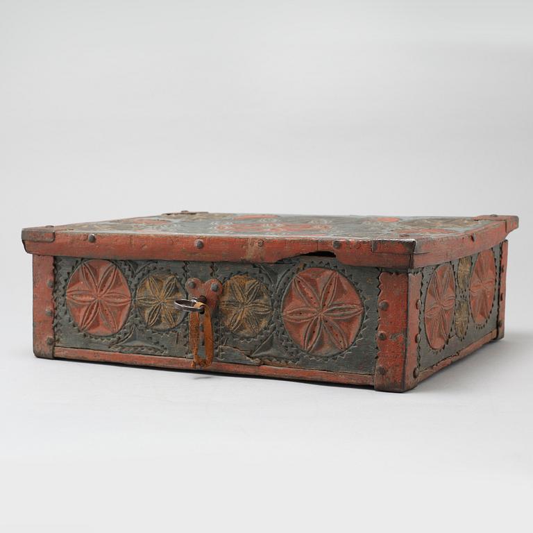 An 18th century Swedish wooden box.