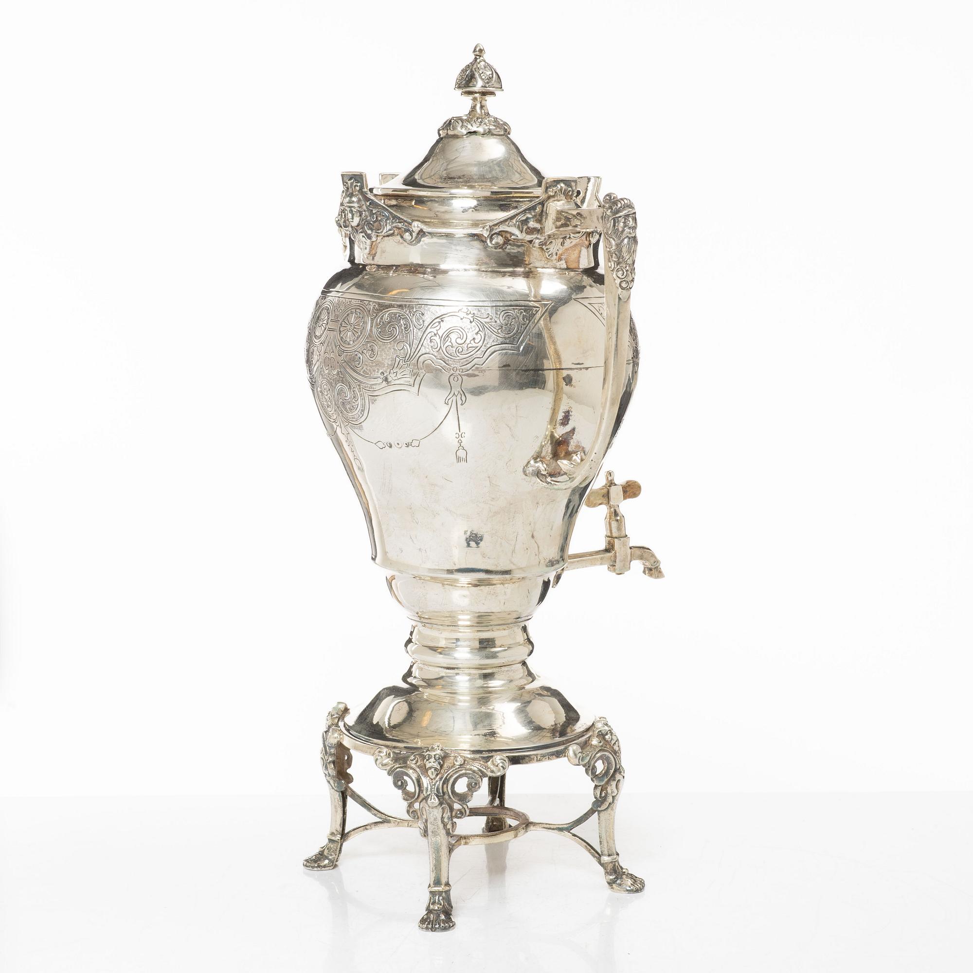 Tekök, silver, rokokostil, 1900-tal.