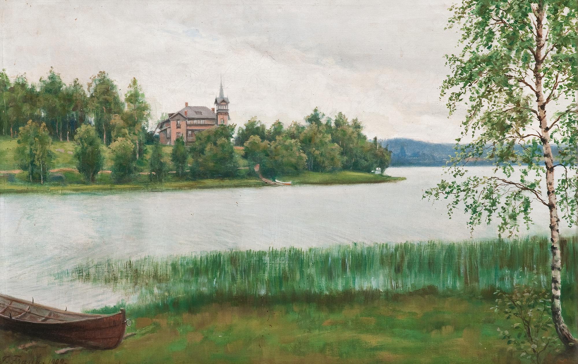 Felix Frang-Pahlama, A VILLA IN A SUMMER LANDSCAPE.