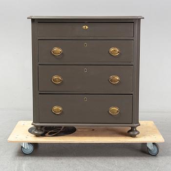 A painted chest of drawers, late 19th Century.