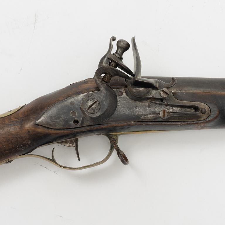 A Swedish flintlock musket 1762 pattern.