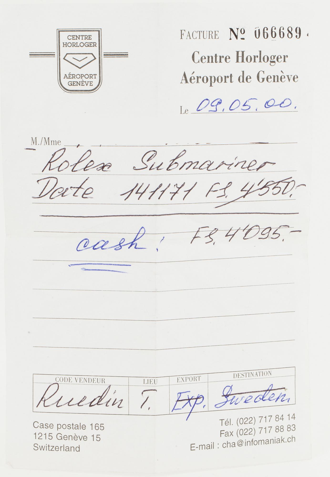 ROLEX, Oyster Perpetual Date, Submariner (1000ft=300m, SWISS MADE), Chronometer, wristwatch, 40 mm.