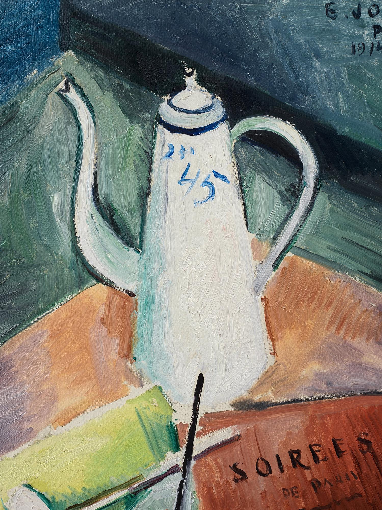 Einar Jolin, Still life with coffee pot and pipe.