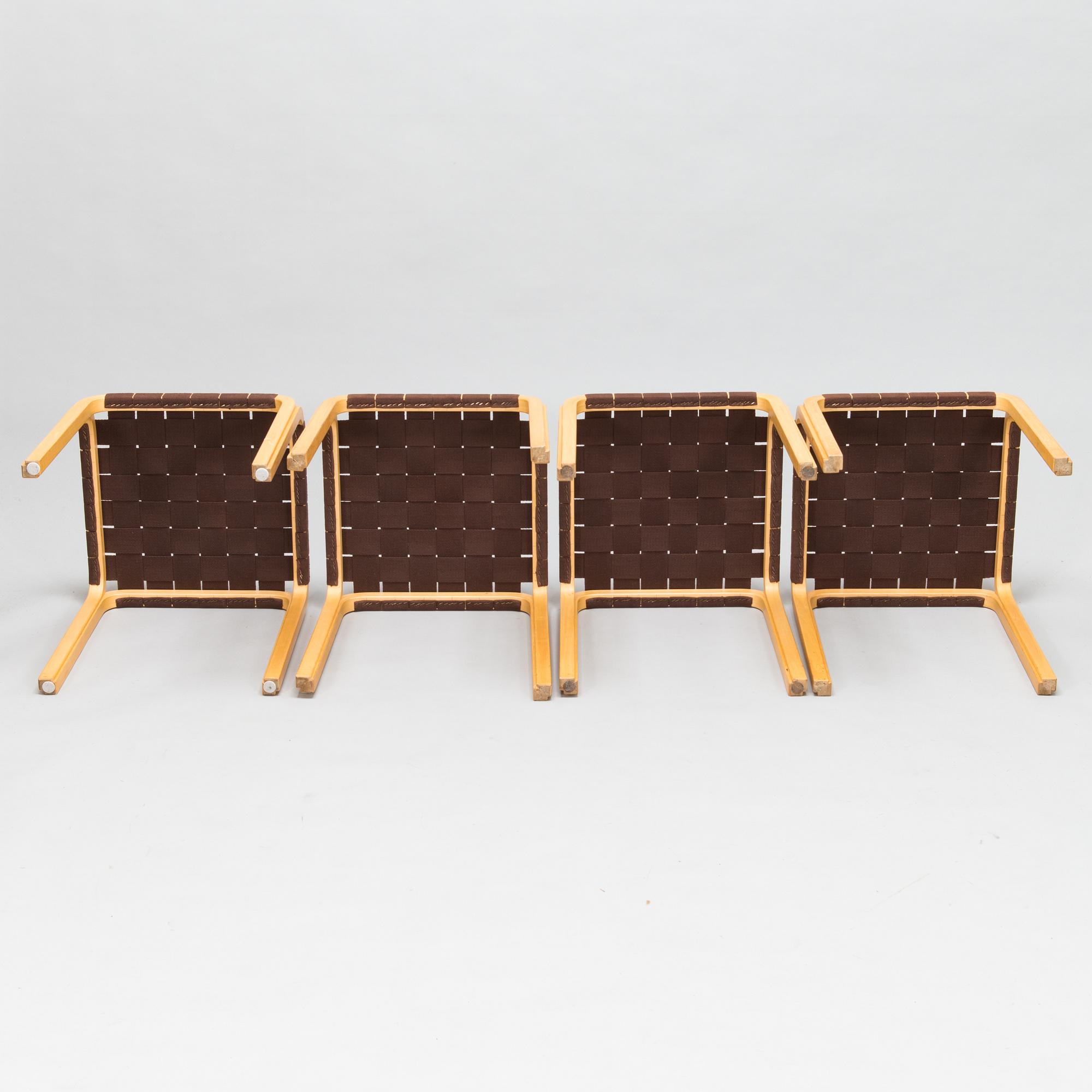 Alvar Aalto, A set of four mid 20th century 'Y61' stools for Artek. Finland.