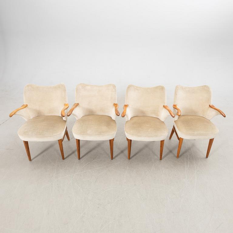 Karmstolar 4 st. Swedish Modern 1940/50-tal.