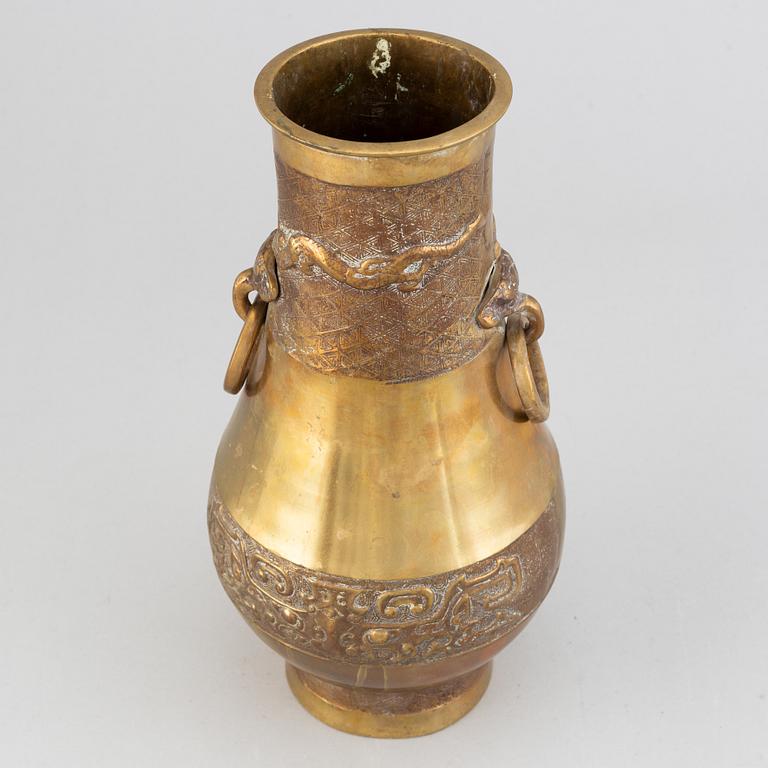 A Korean brass vase, 20th Century.