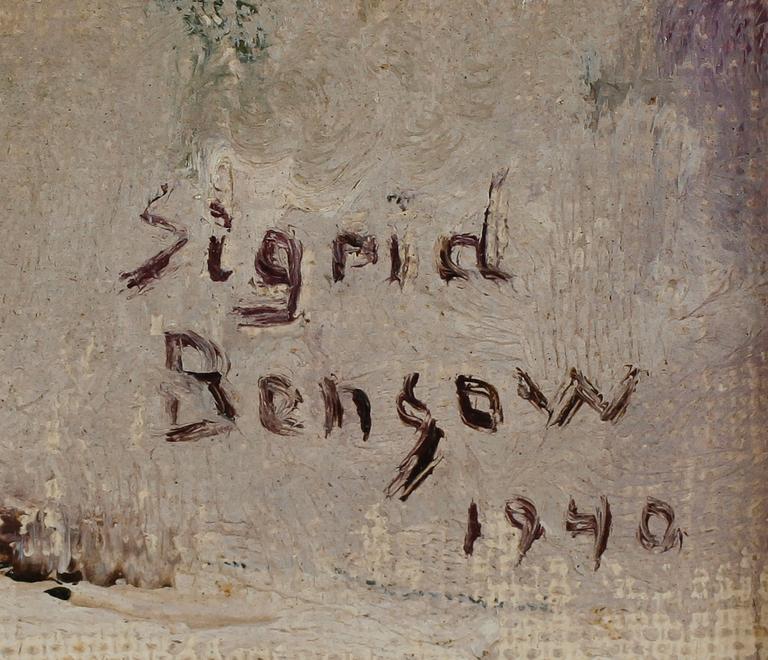 SIGRID BENSOW, olja på pannå, sign och dat 1940.
