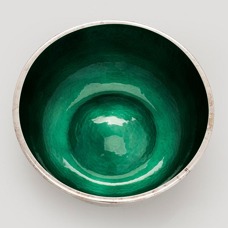 A sterling silver and enamel bowl, maker's mark of A. Tillander, Turku 2005.