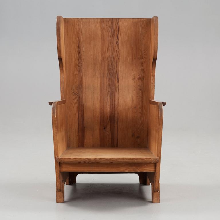 Axel Einar Hjorth, a stained pine 'Lovö' armchair, Nordiska Kompaniet, NK, Sweden 1930's.