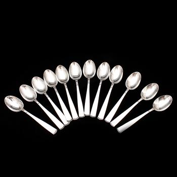 BESTICKSERVIS, 102 delar, silver, "Rosenholm", GAB, Stockholm, bland annat 1976. Vikt ca 2177g.