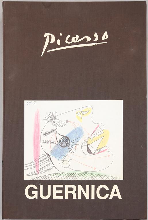 PABLO PICASSO, mapp med facsimilskisser "Guernica". Begränsad svensk utgåva till 298, 1990.