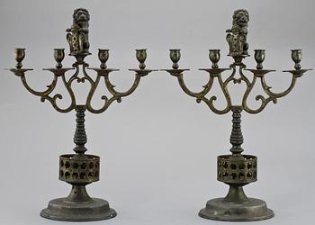 KANDELABRAR, ett par, barockstil, 1900-tal.