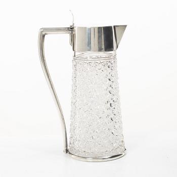 Vinkanna, glas och silver, CG Hallberg, Stockholm, 1901.