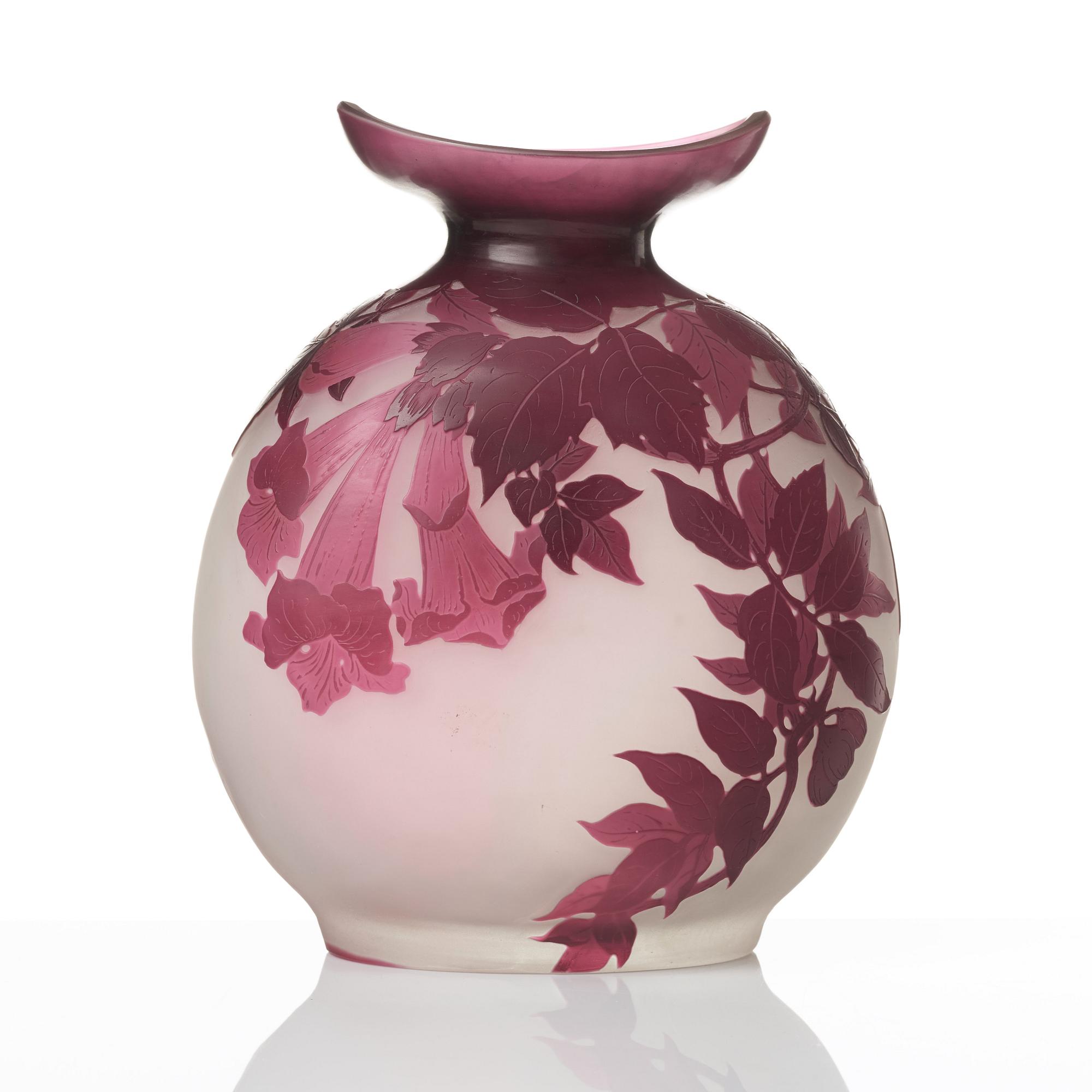 Emile Gallé, an Art Nouveau cameo glass vase, Nancy France.