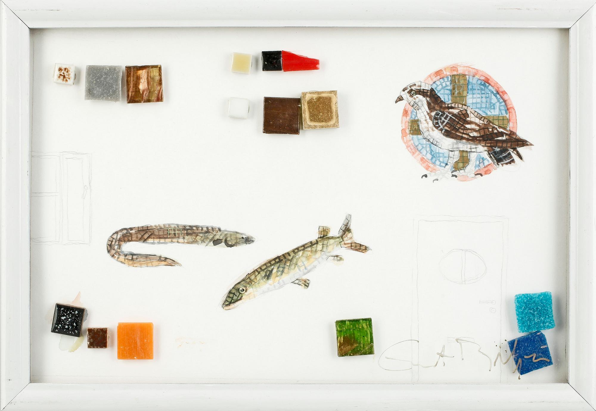 ERNST BILLGREN, Blandteknik och mosaik, sign.