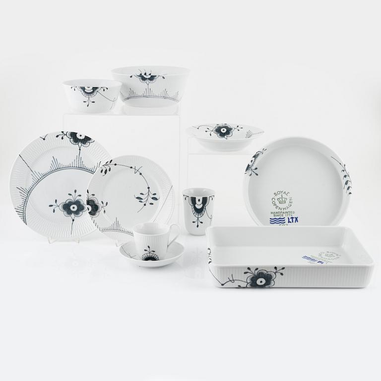 A 56-piece 'Black Fluted Mega' porcelain service, Royal Copenhagen, Denmark.