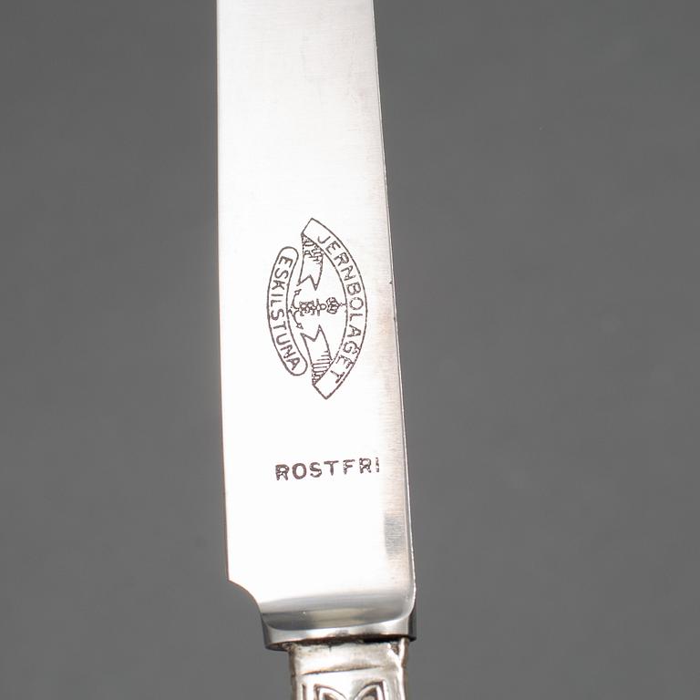 A Swedish set of six early 19th century silver knifes, mark of Pehr Zethelius, Stockholm 1808.