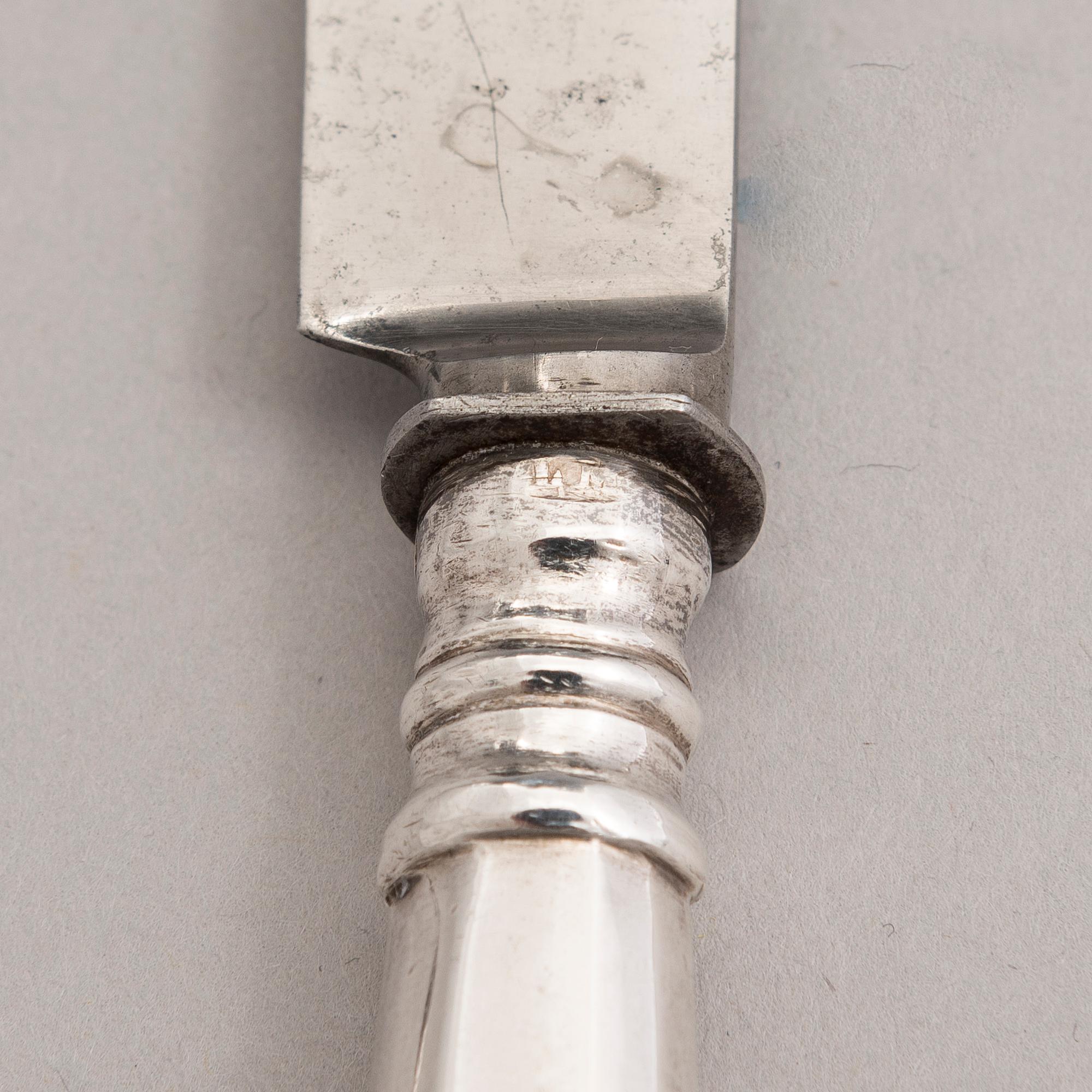 LEOPOLD MICHELSEN, A silver cake server and a knife and fork, Tallinn 1879-81.