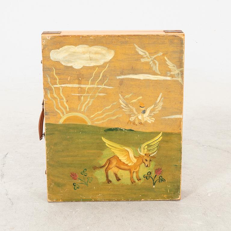 A portable picknick table and stools mid 1900s.