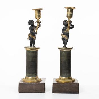 A pair of candlesticks, first half of the 19th century, Empire.
