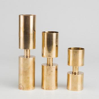 THELMA ZOÉGA ljusstakar, 3 st, mässing, 1976.