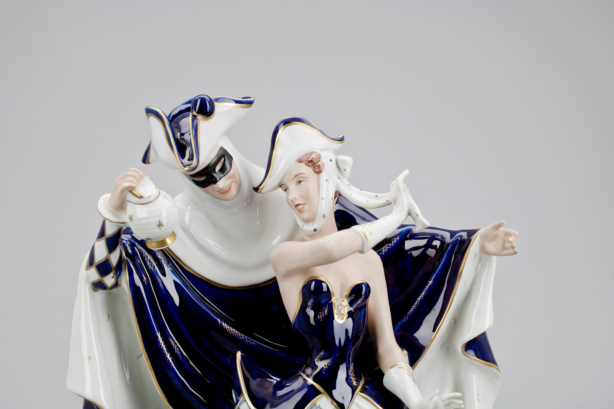 FIGURGRUPP, porslin, Royal Dux Czechoslovakia, 1920-tal.