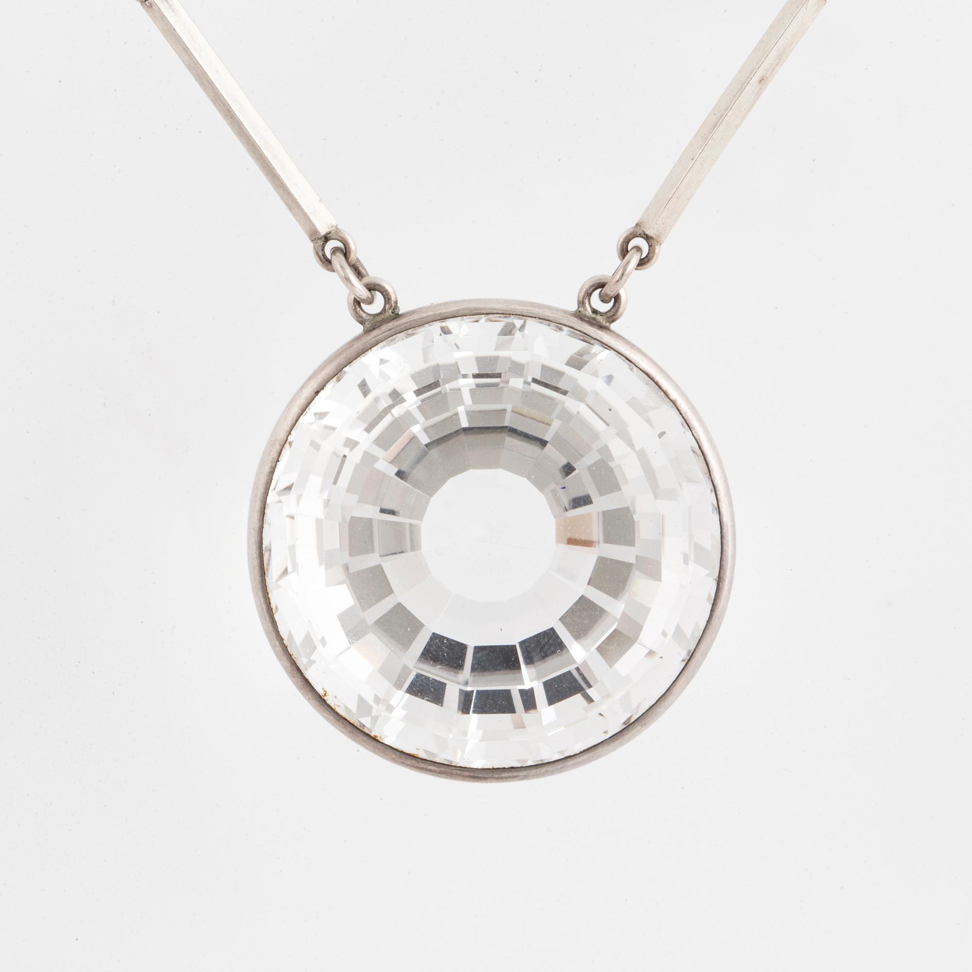 Wiwen Nilsson, a sterling and rock crystal necklace, Lund, Sweden 1965.