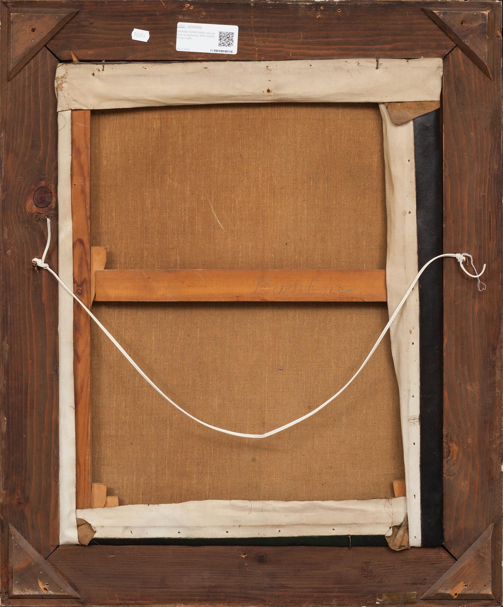 OKÄND KONSTNÄR, olja på duk, ej signerad, 1900-talets första hälft.