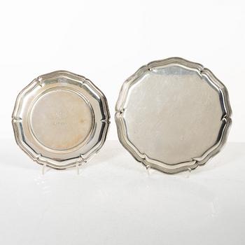 Two silver dishes and a bowl, silver, including with mark of A Michelsen, Denmark 1929.