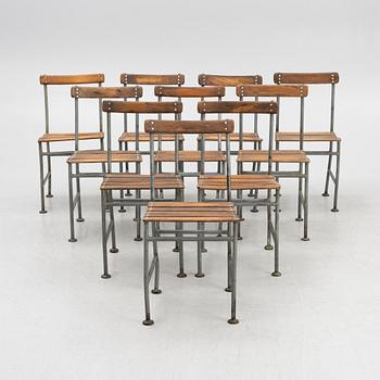 Gunnar Asplund, attributed, garden chairs, 10 pcs, Iwan B. Giertz, Flen, the model designed circa 1930.