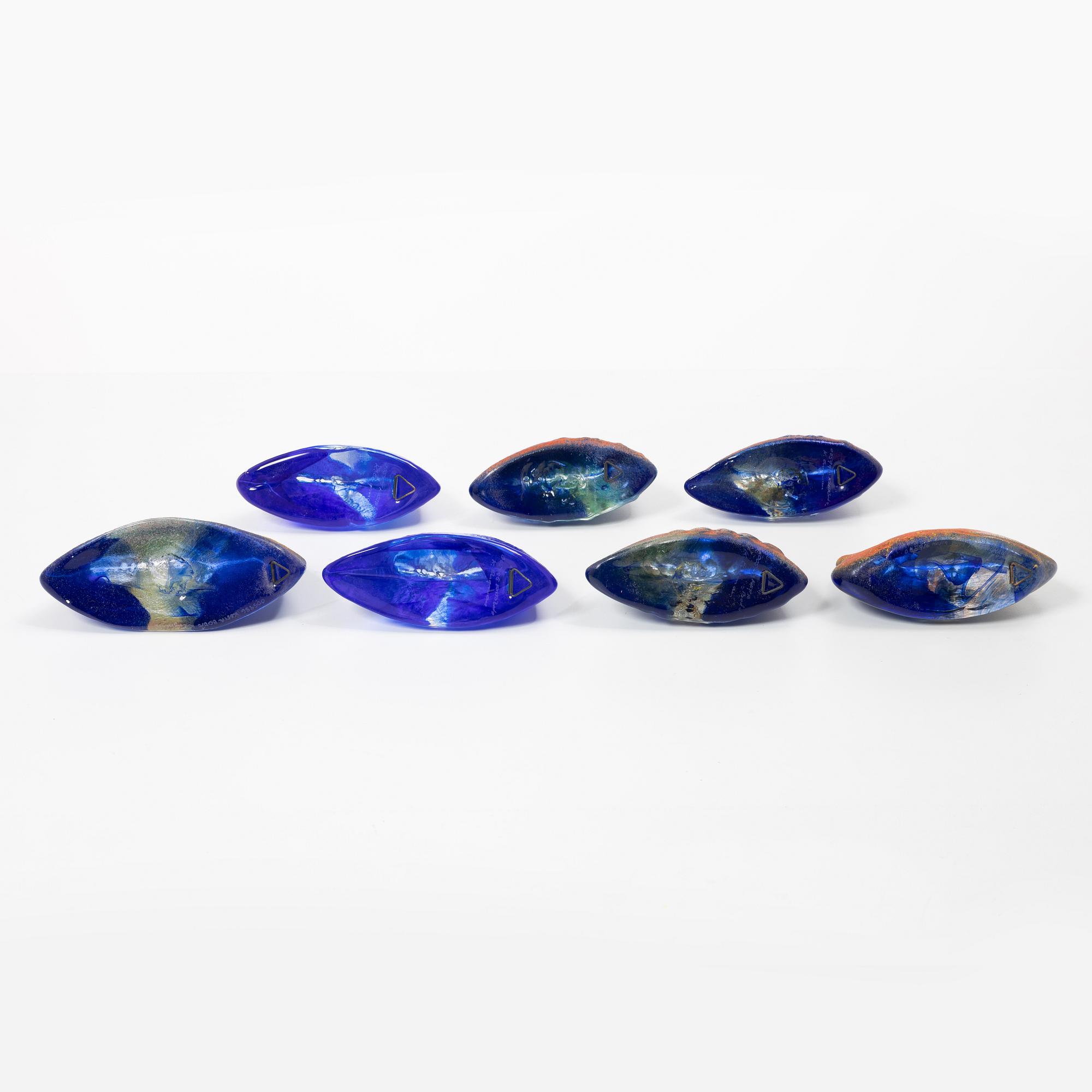 Kjell Engman, Seven glass heads, Kosta Boda.