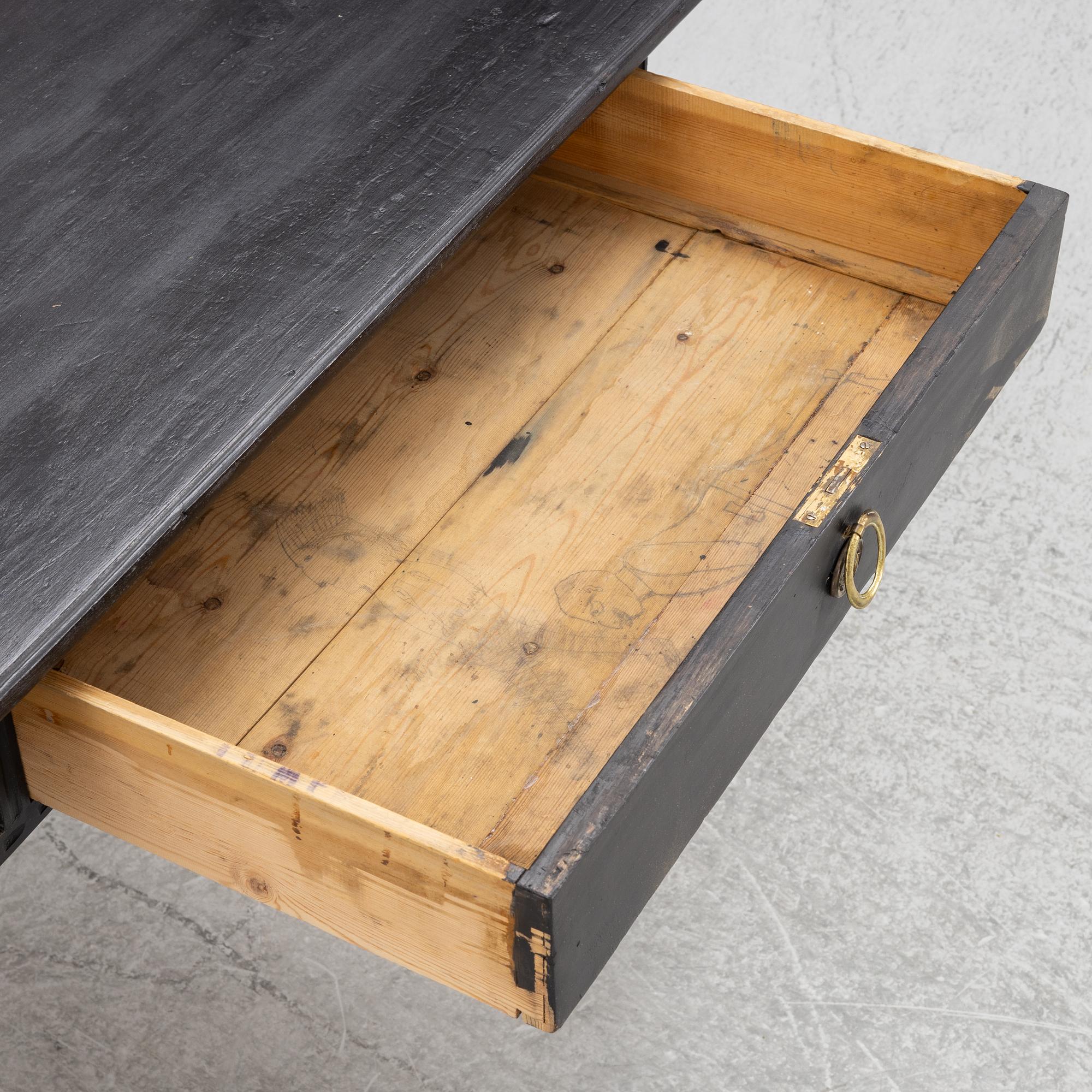 A gustavian style painted desk, circa 1900.