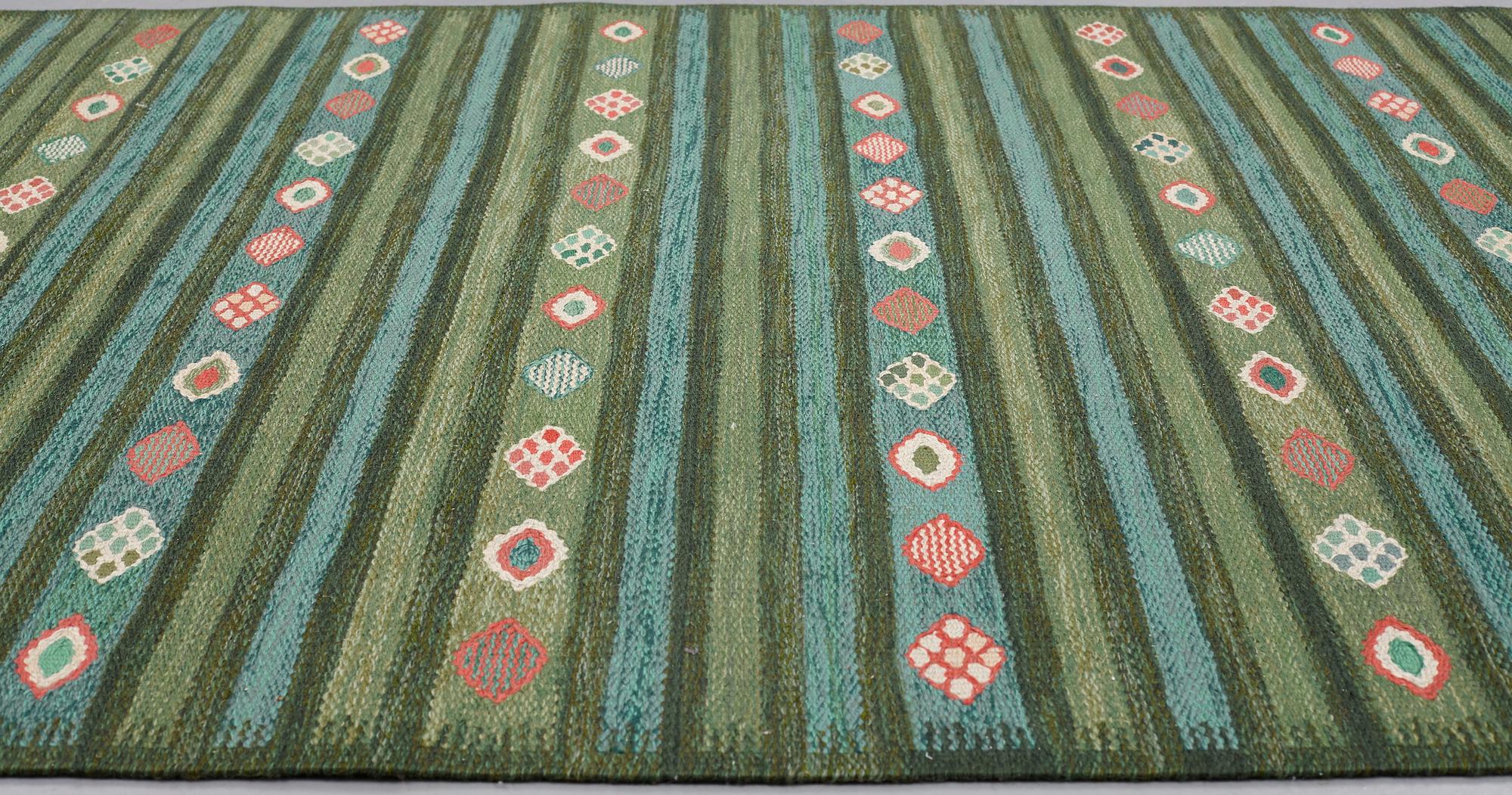 Barbro Nilsson, A CARPET, "Krusbär", tapestry weave, ca 205 x 132,5 cm, signed AB MMF BN.